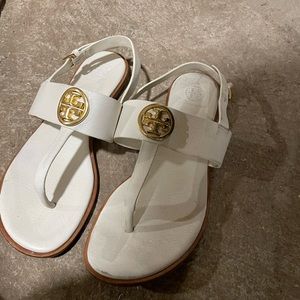 Tory Burch White leather sandals size 7.5